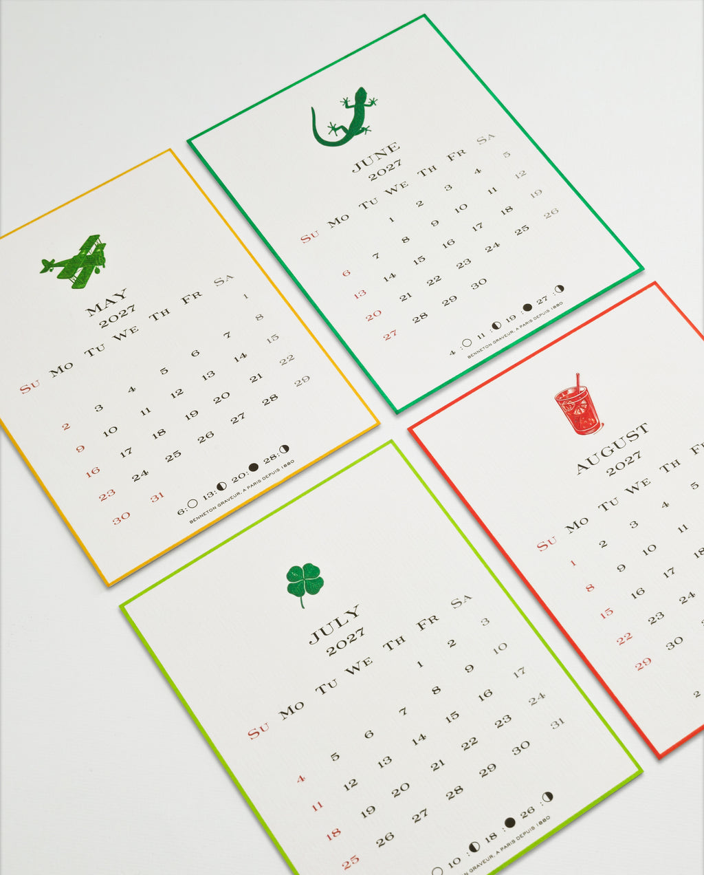 Calendrier 2027 version anglaise