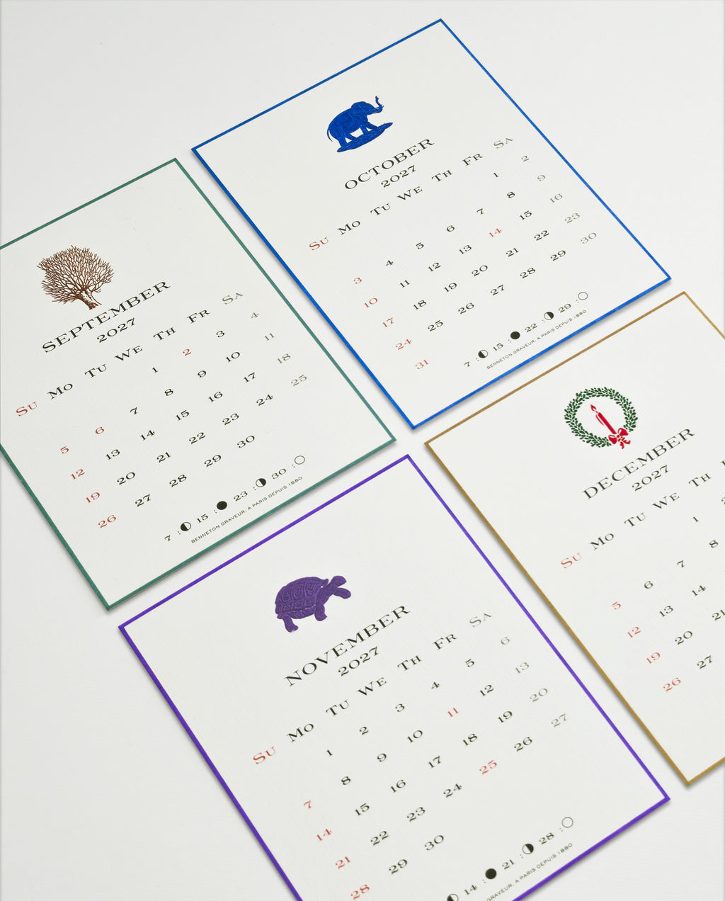 Calendrier 2027 version anglaise