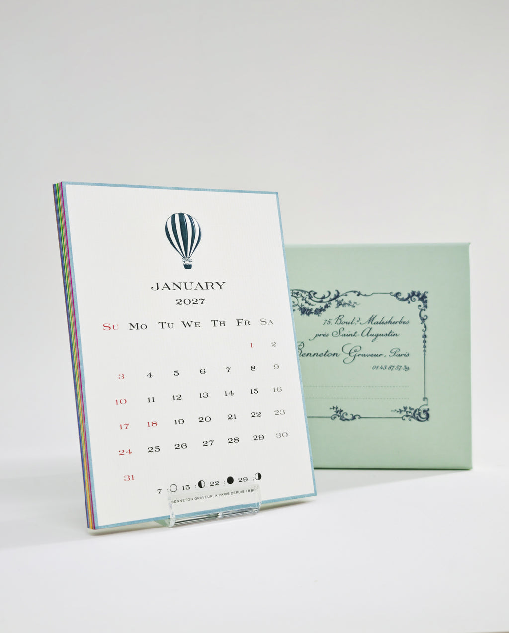 Calendrier 2027 version anglaise