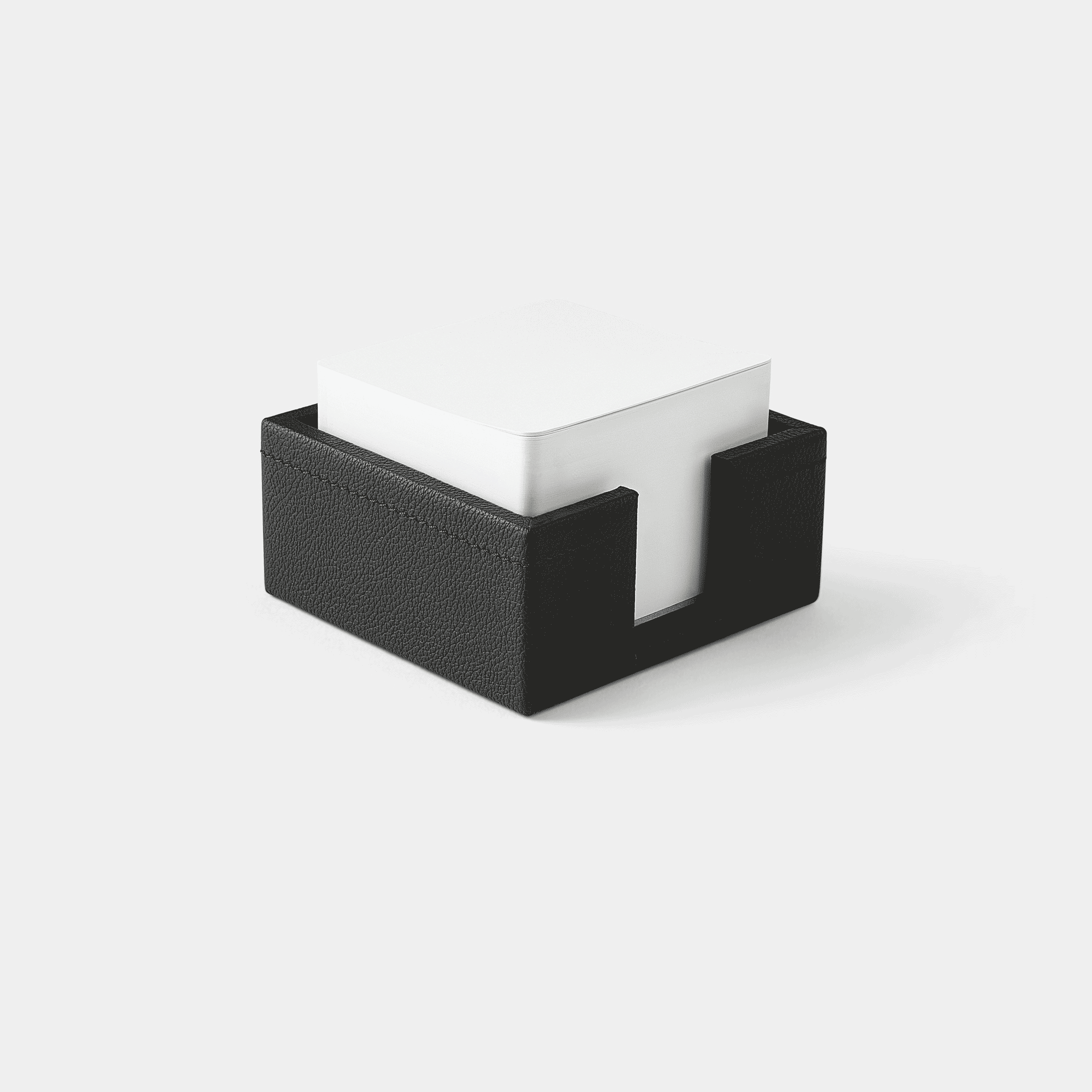 Bloc cube mémo en cuir noir Benneton Graveur