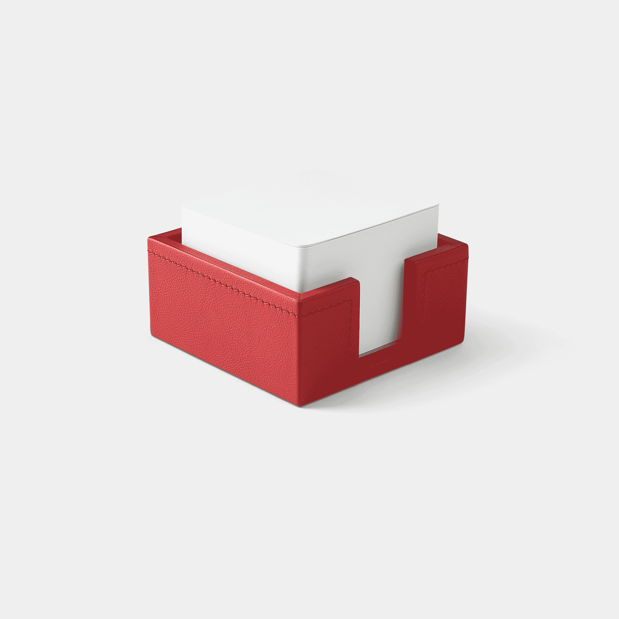 Bloc cube mémo en cuir rouge Benneton Graveur