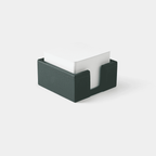 Bloc cube mémo en cuir vert Benneton Graveur