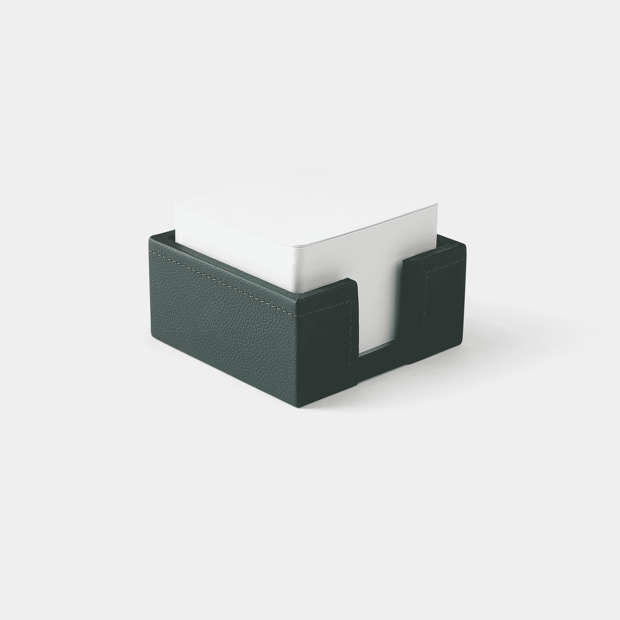 Bloc cube mémo en cuir vert Benneton Graveur
