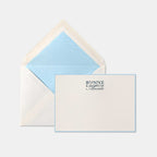 Carte et enveloppe assortie motif Bonne et Heureuse Année bleu ciel