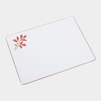 Carte festive coins ronds motif houx rouge