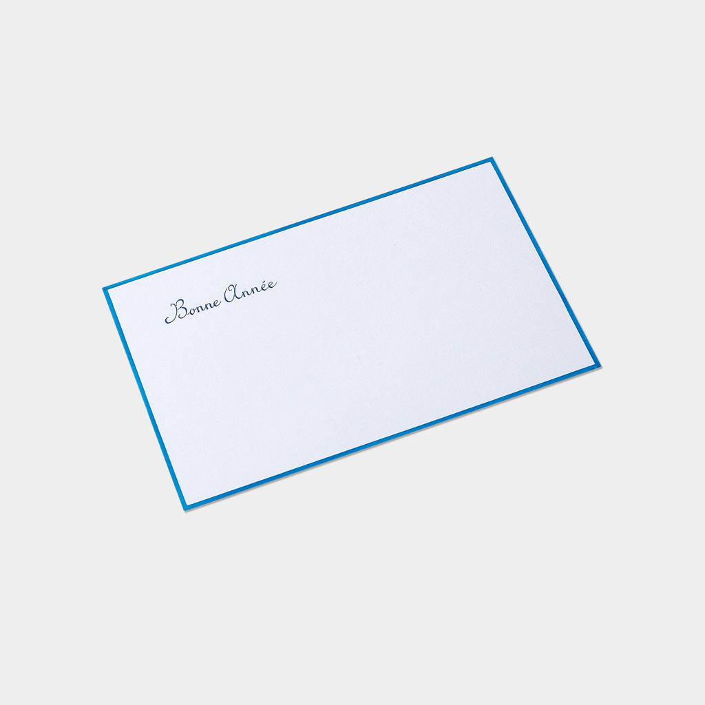 Carte festive motif bonne année bleu 