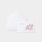Carte festive motif bonne année gui et son enveloppe assortie blanche