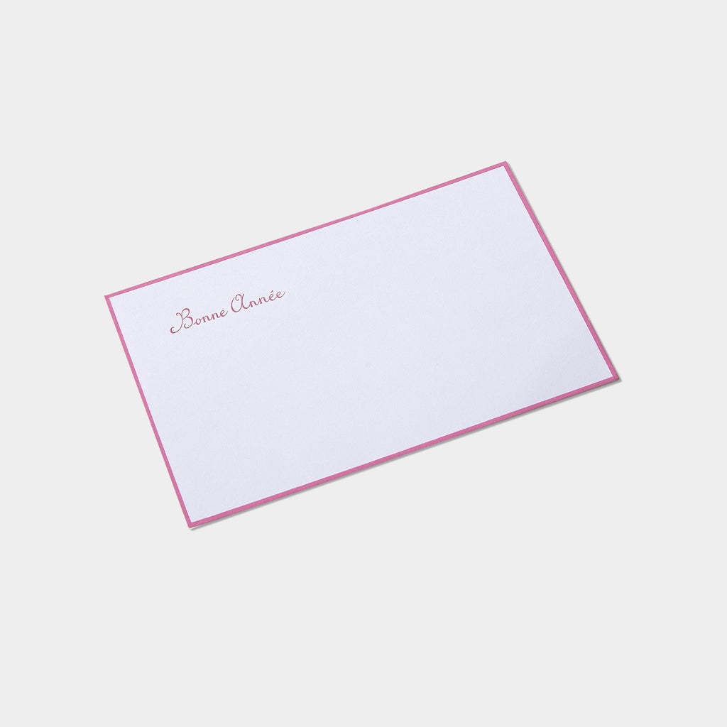 Carte festive motif bonne année rose 