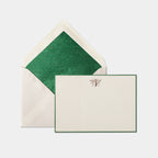 Carte et enveloppe assortie motif Abeille Vert