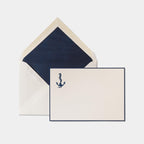 Carte et enveloppe assortie motif Ancre bleu
