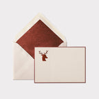 Carte et enveloppe assortie motif cerf marron