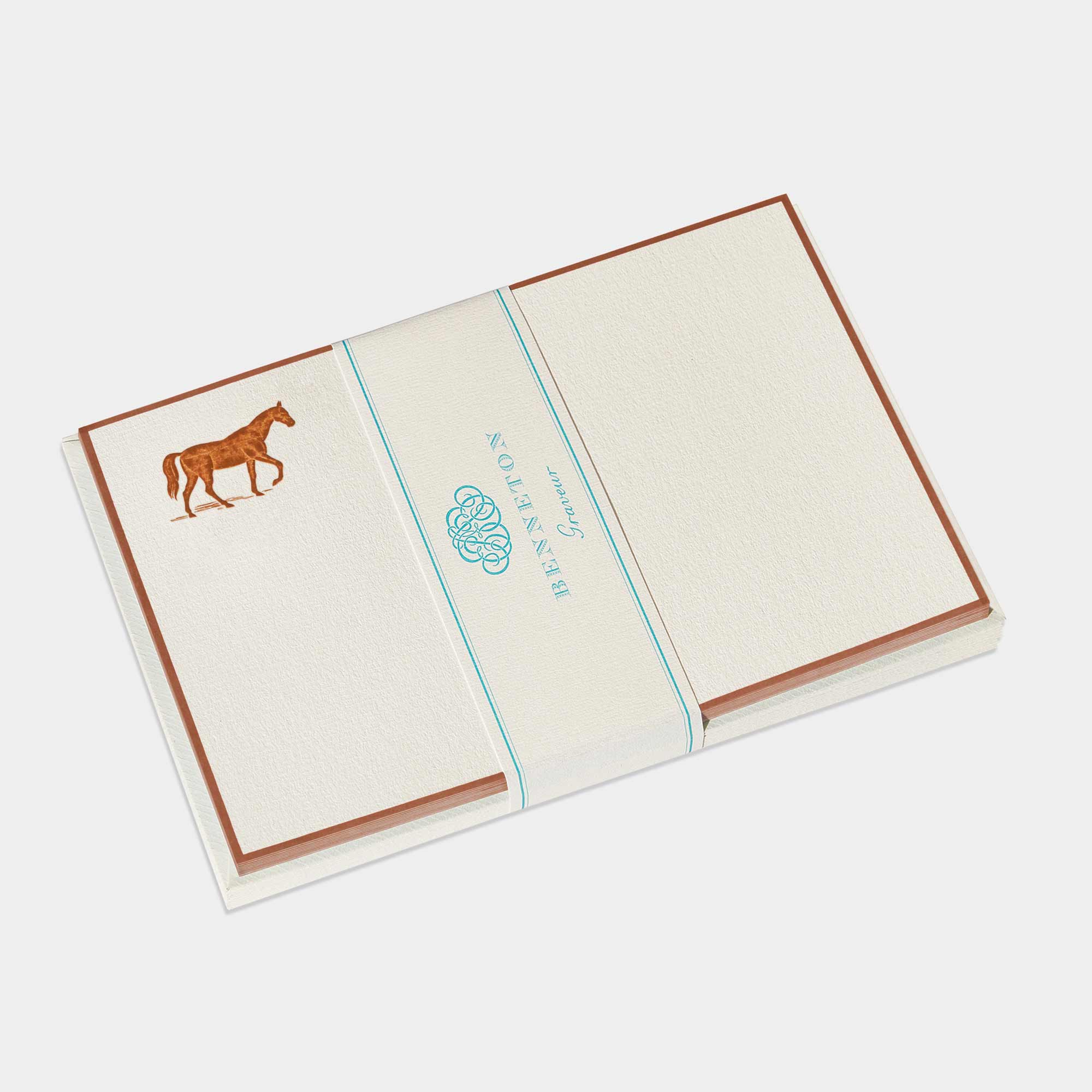 Cartes de correspondance de cheval marron Benneton Graveur