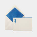 Carte et enveloppe assortie motif dragon bleu