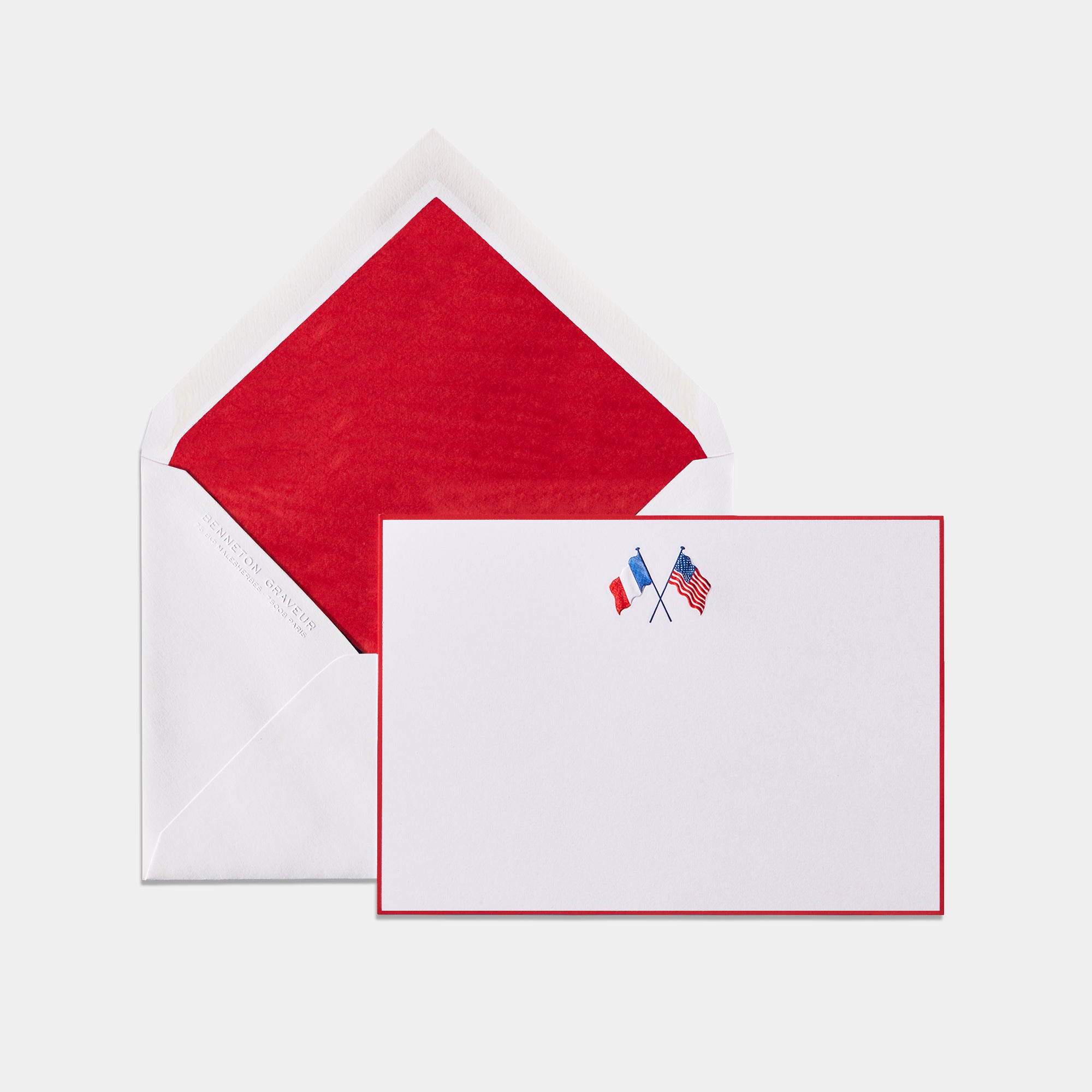 Cartes de correspondance de drapeau bleu-roi - Benneton Graveur