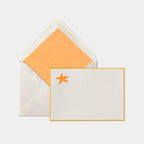 Carte et enveloppe assortie motif etoile de mer jaune