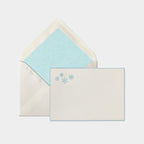 Carte et enveloppe assortie motif flocons bleu-ciel