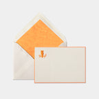 Carte et enveloppe assortie motif hiboux orange 
