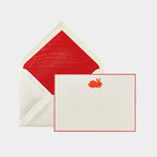 Carte et enveloppe assortie motif lapin d'amour rouge