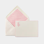 Carte et enveloppe assortie motif ourson tom rose pale 