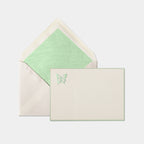 Carte et enveloppe assortie motif papillon vert clair 