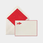 Carte et enveloppe assortie motif poisson rouge rouge
