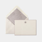 Carte et enveloppe assortie motif soleil argent