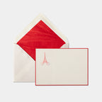 Carte et enveloppe assortie motif tour eiffel rouge