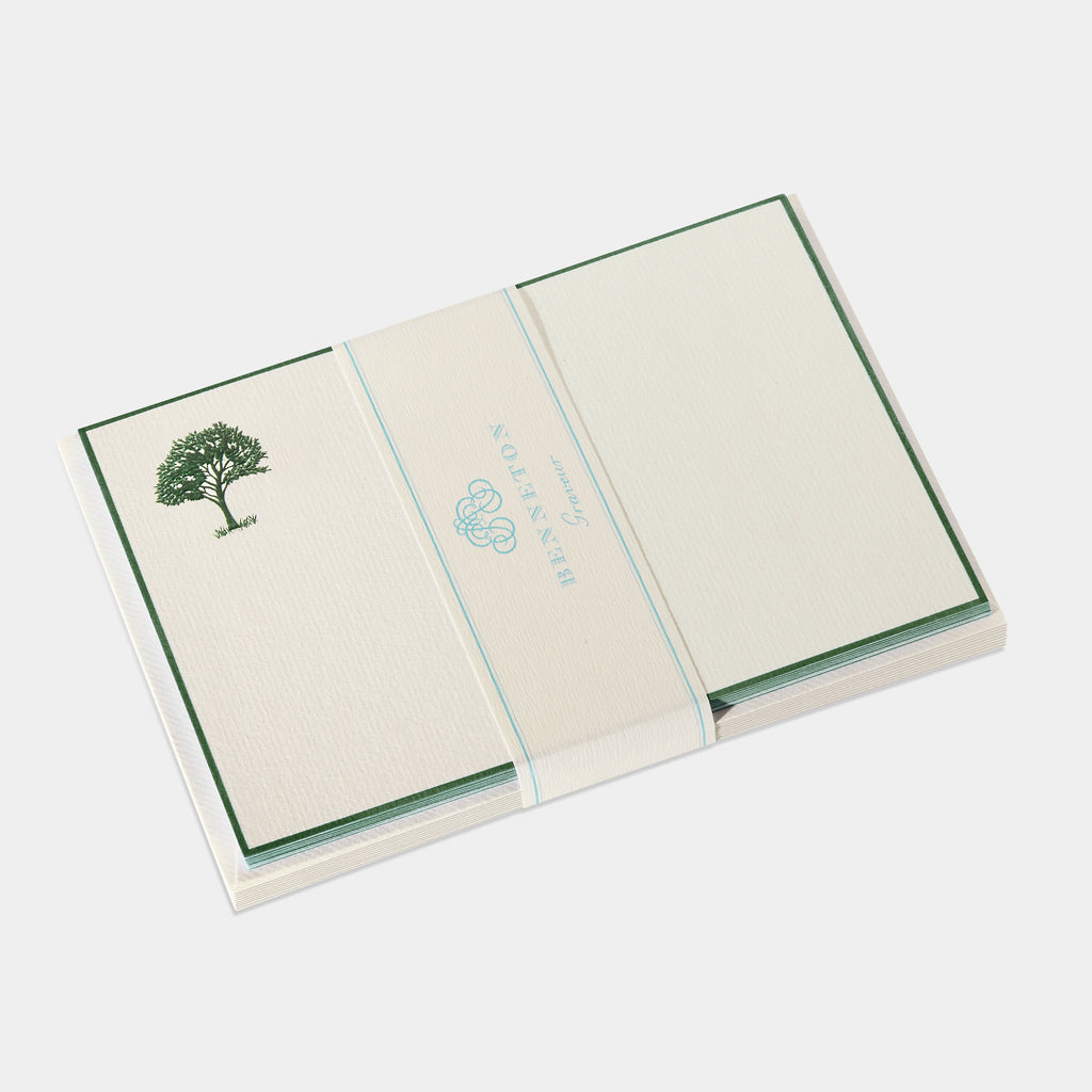 Cartes de correspondance Arbre vert bordures vert - Benneton Graveur