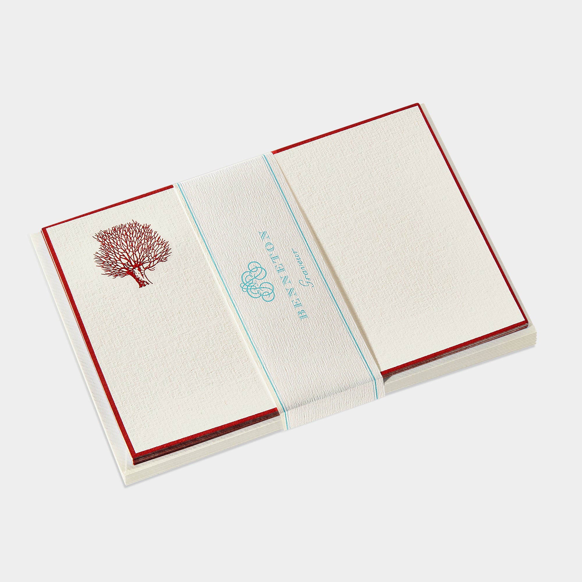 Cartes de correspondance Arbre Automne bordeaux bordures bordeaux - Benneton Graveur