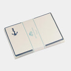 Cartes de correspondance Ancre bleu bordures bleu - Benneton Graveur