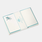Cartes de correspondance bain de soleil bordures bleu turquoise- Benneton Graveur
