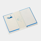 Cartes de correspondance baleine bordures bleu roi - Benneton Graveur
