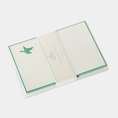 Cartes de correspondance de canard vert-emeraude Benneton Graveur