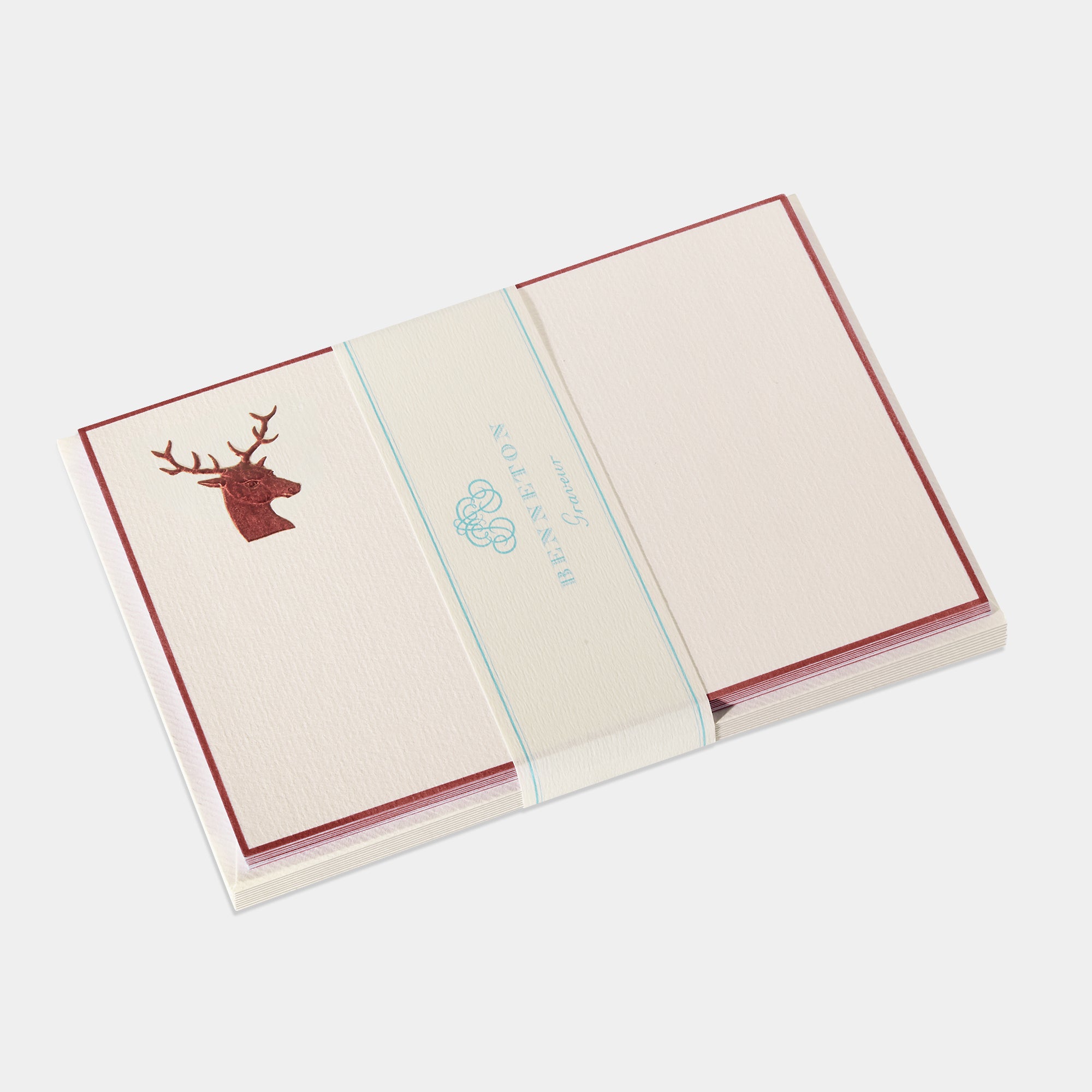 Cartes de correspondance de cerf marron Benneton Graveur