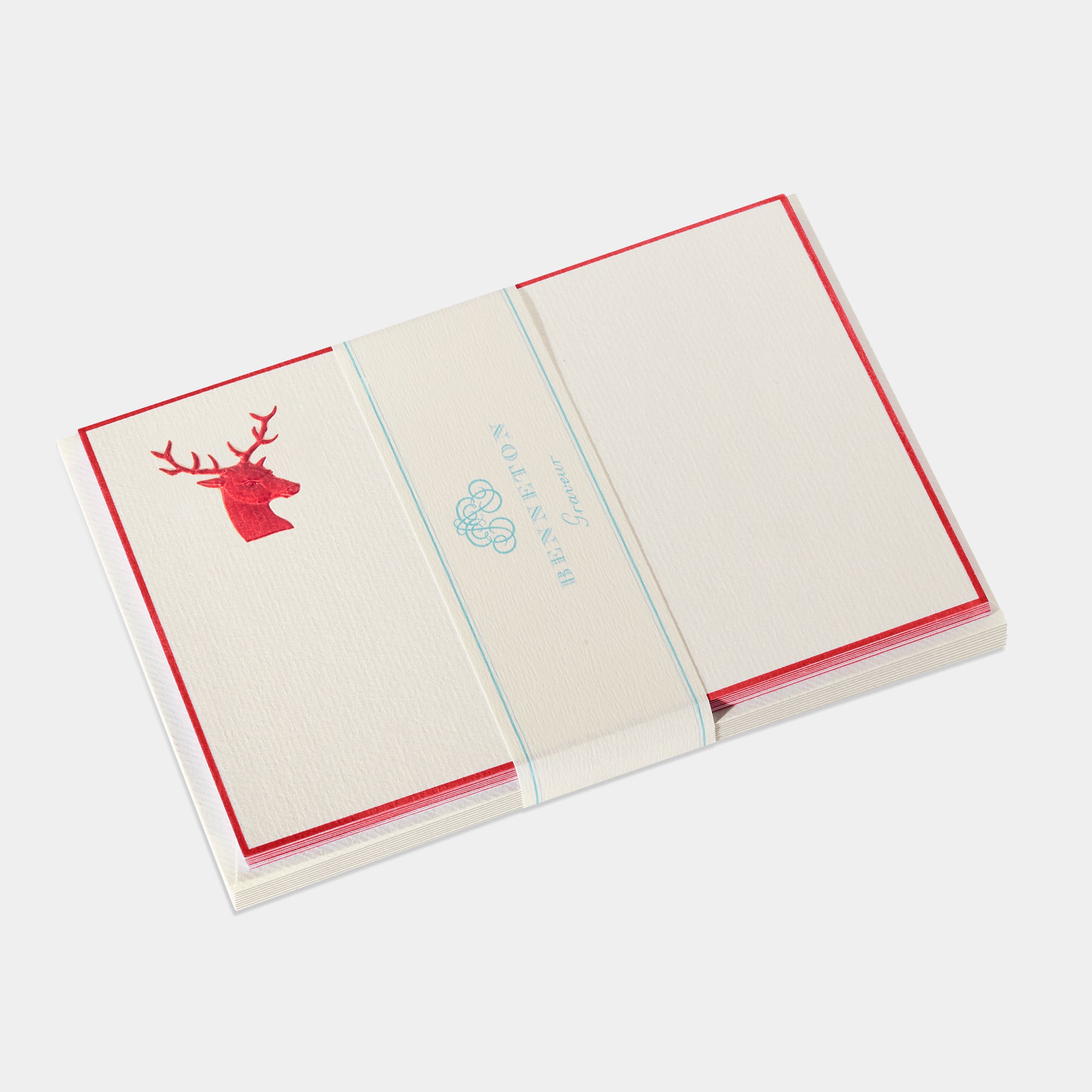 Cartes de correspondance de cerf rouge Benneton Graveur