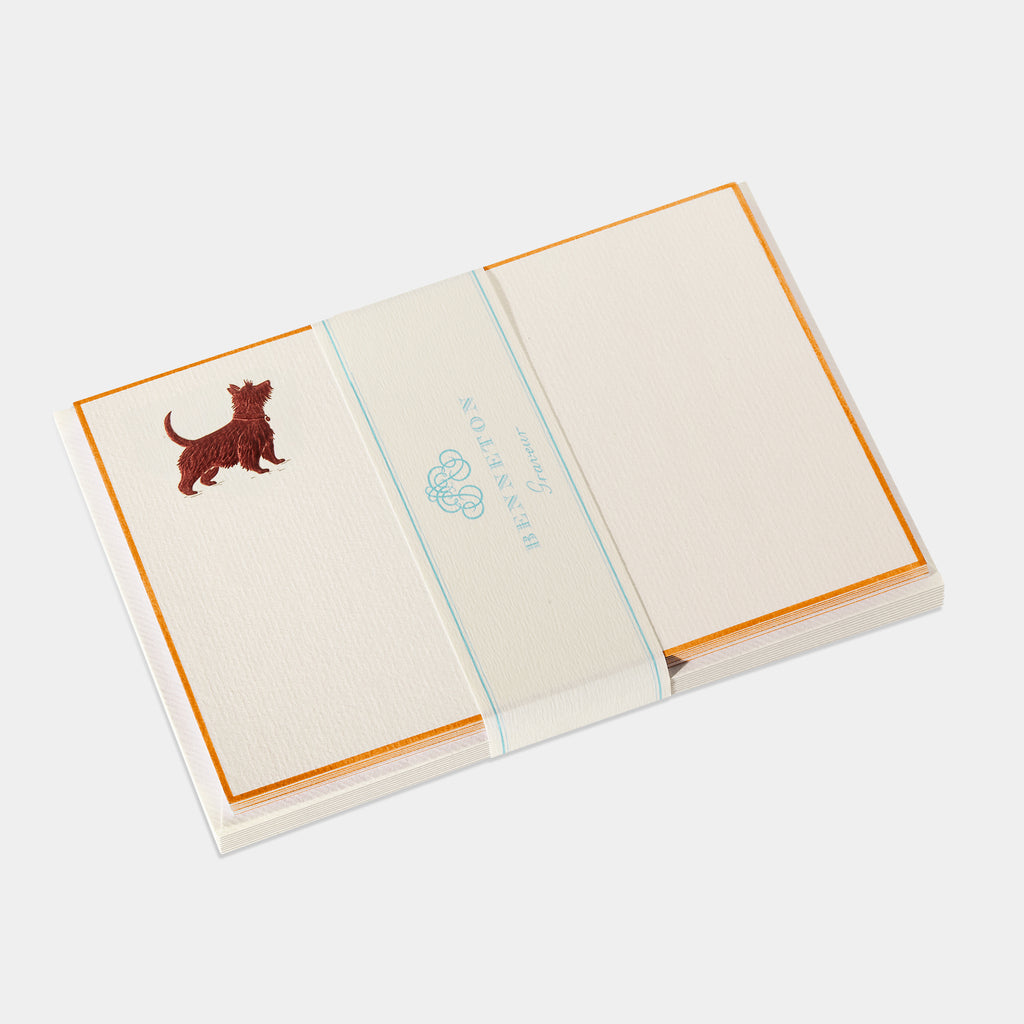 Cartes de correspondance chien bordures orange - Benneton Graveur