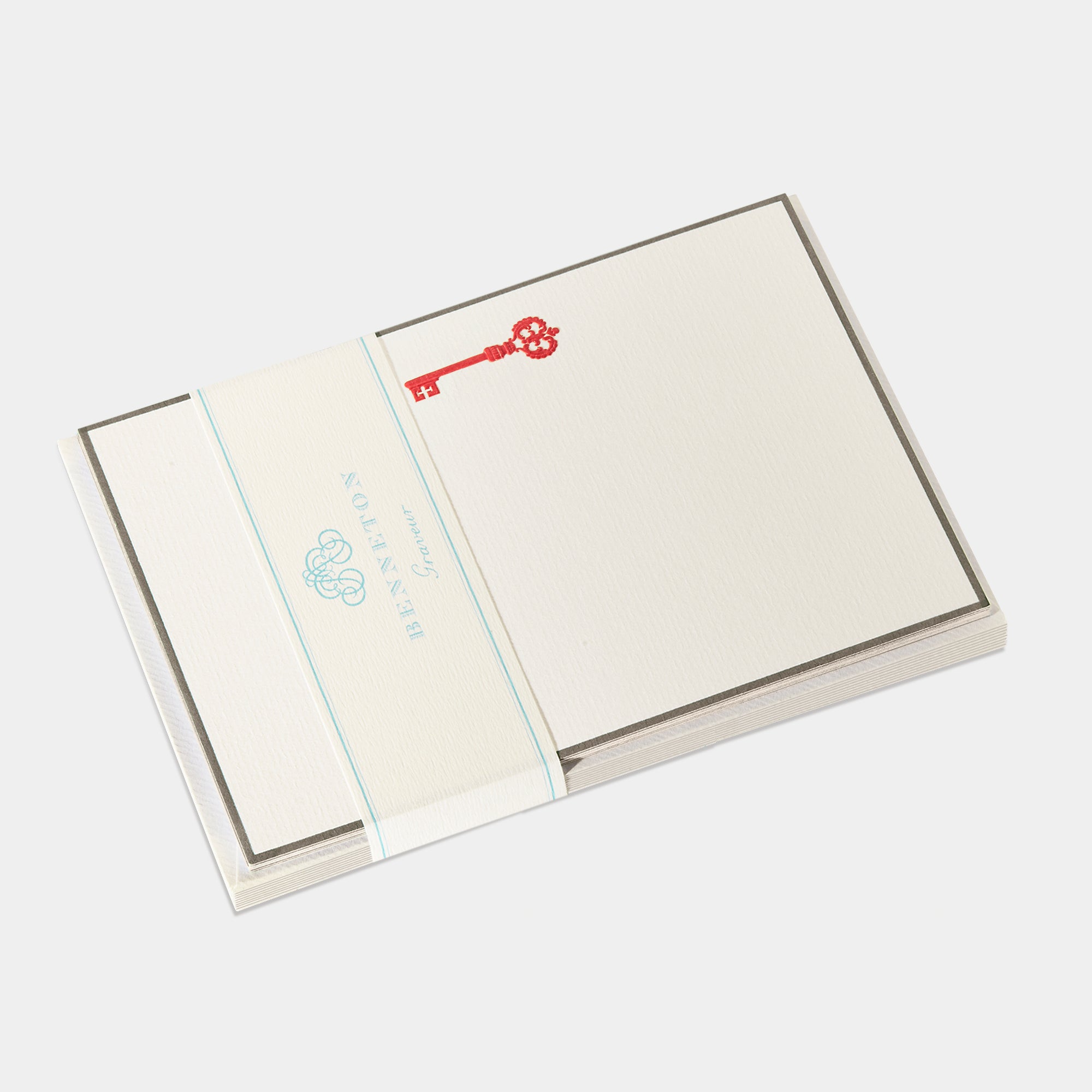 Cartes de correspondance de clé rouge Benneton Graveur