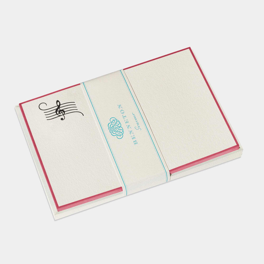 Cartes de correspondance de clé de sol noir Benneton Graveur