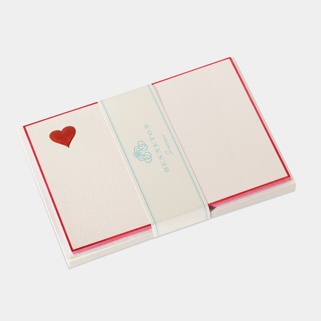 Cartes de correspondance de coeur rouge Benneton Graveur