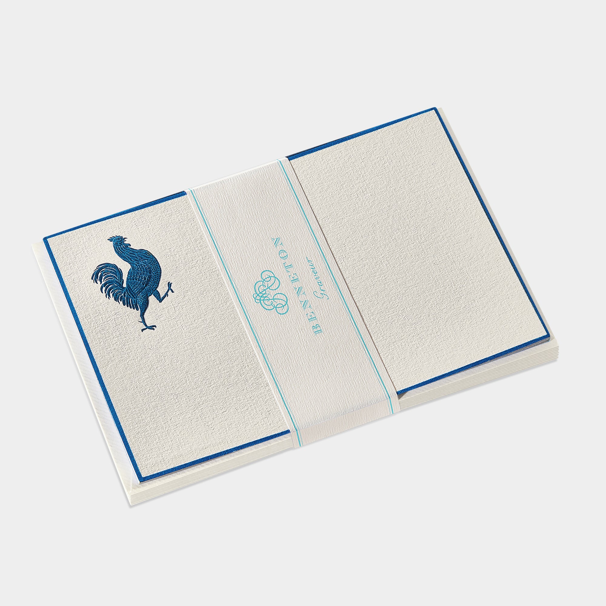 Cartes de correspondance de coq bleu Benneton Graveur