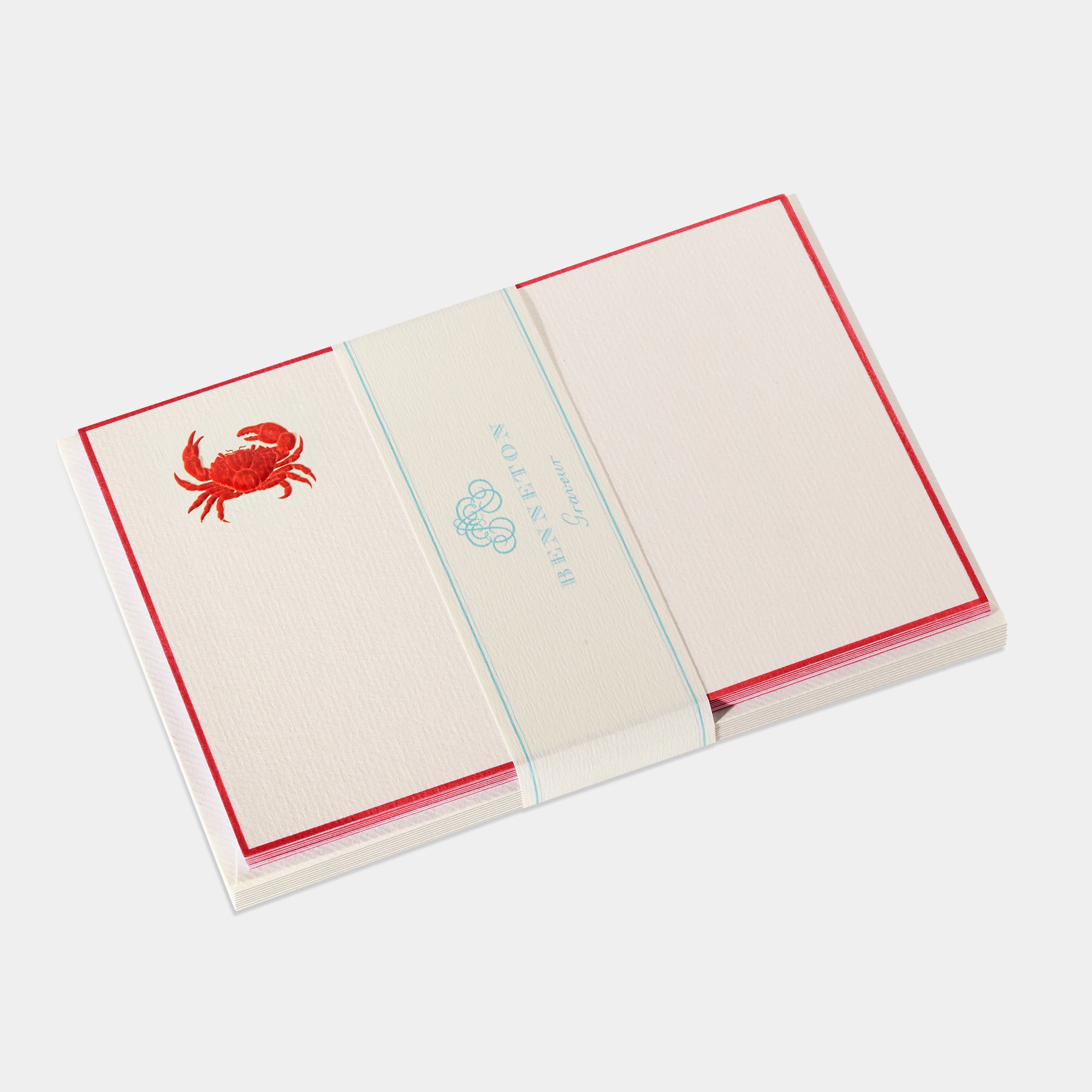Cartes de correspondance de crabe rouge Benneton Graveur