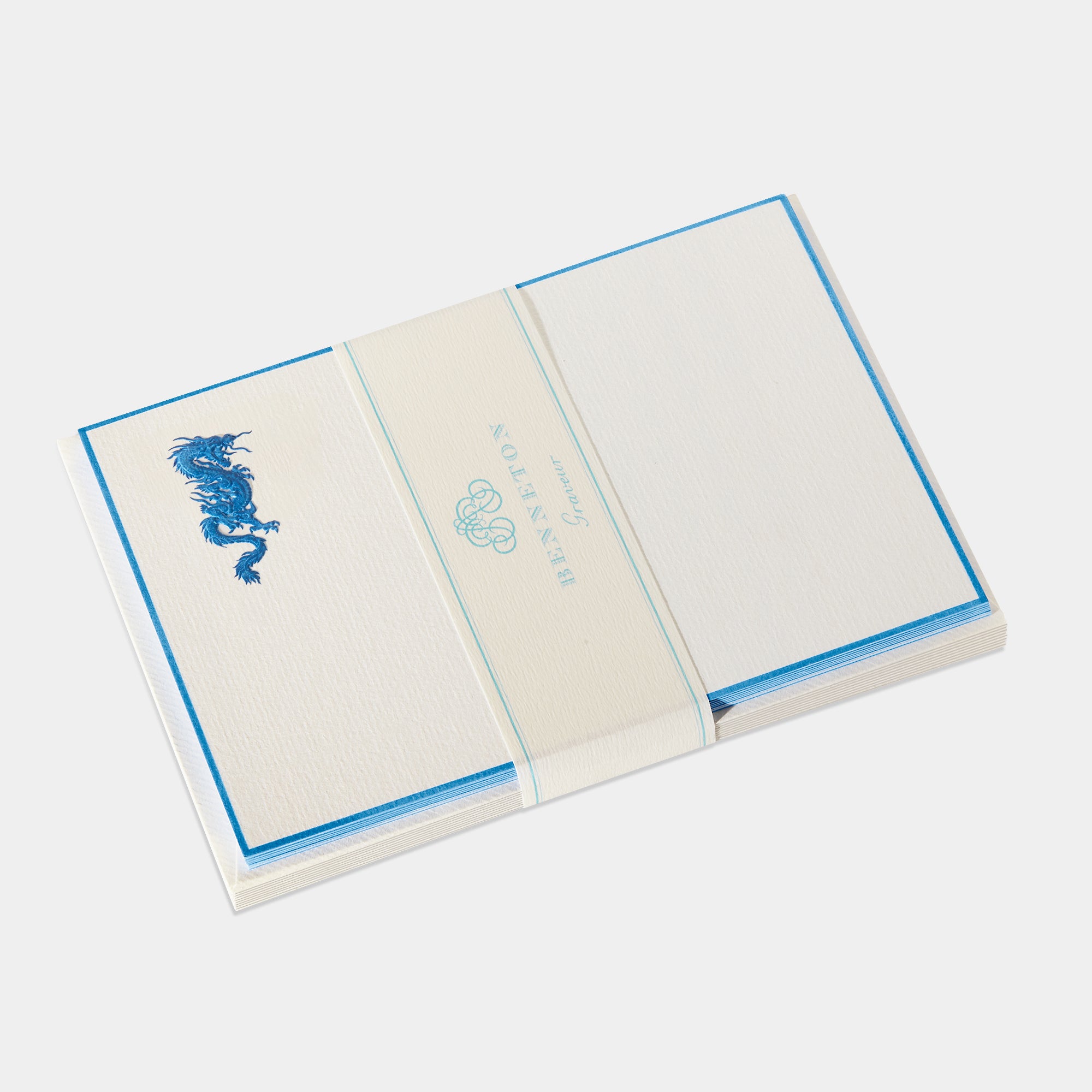 Cartes de correspondance de dragon bleu - Benneton Graveur