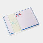 Carte et enveloppe assortie motif drapeau rouge