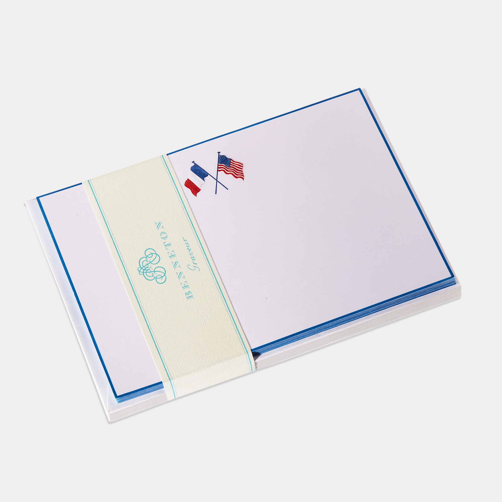 Carte et enveloppe assortie motif drapeau rouge