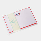 Cartes de correspondance de drapeau rouge- Benneton Graveur