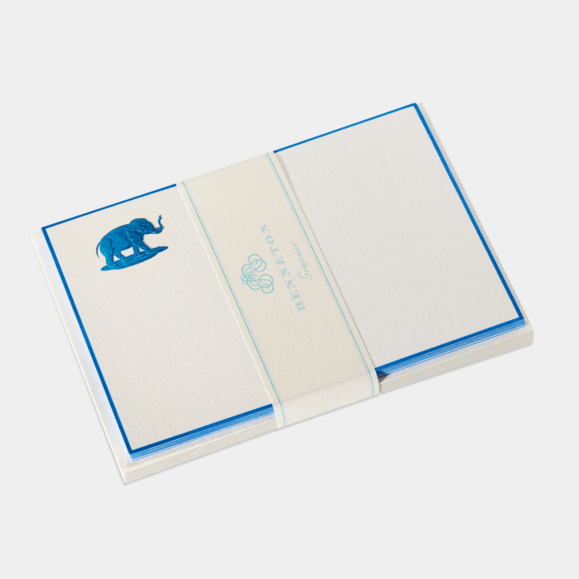 Cartes de correspondance de éléphant bleu-roi - Benneton Graveur