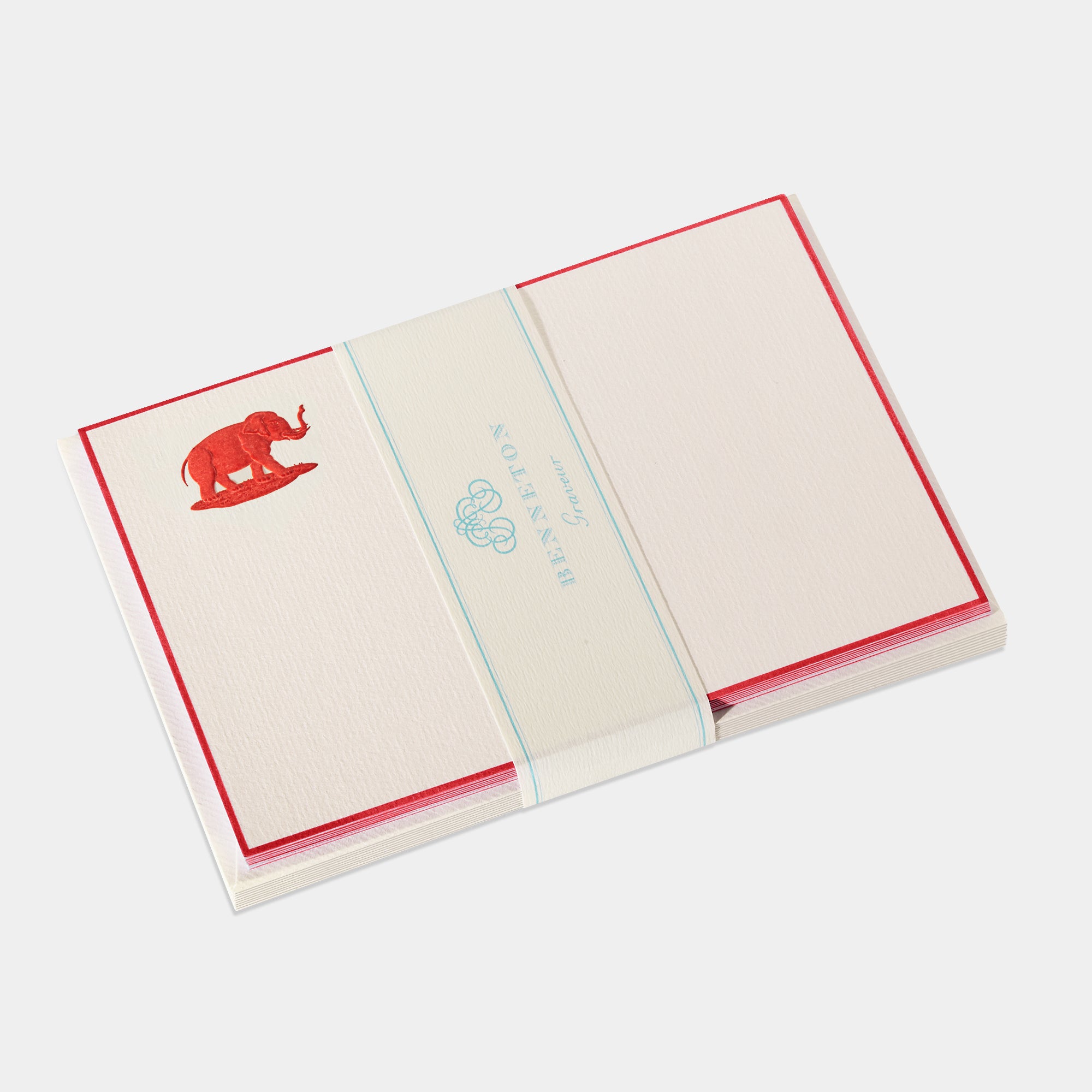 Cartes de correspondance de éléphant rouge- Benneton Graveur