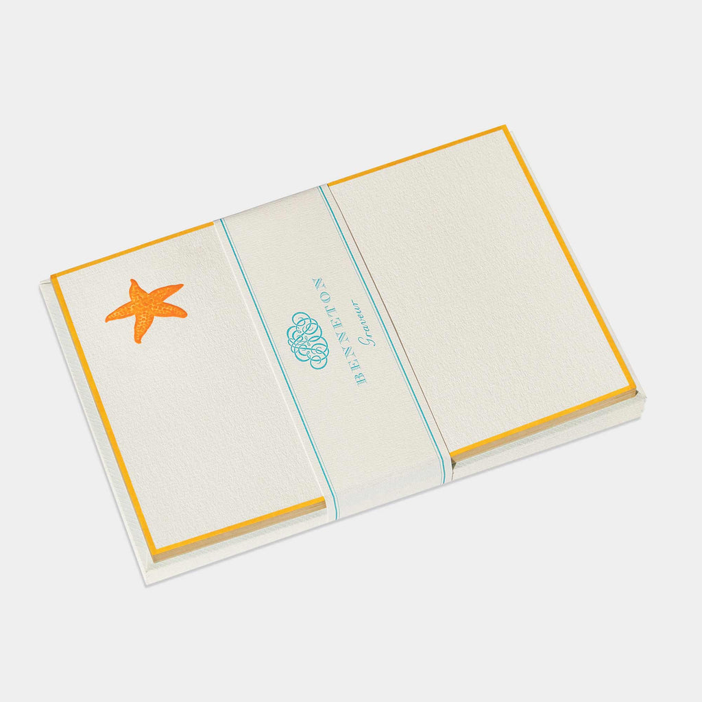 Cartes de correspondance de etoile de mer jaune- Benneton Graveur