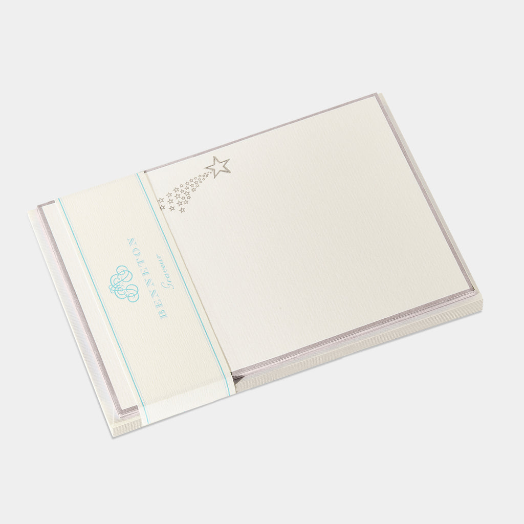Cartes de correspondance de etoile filante argent- Benneton Graveur