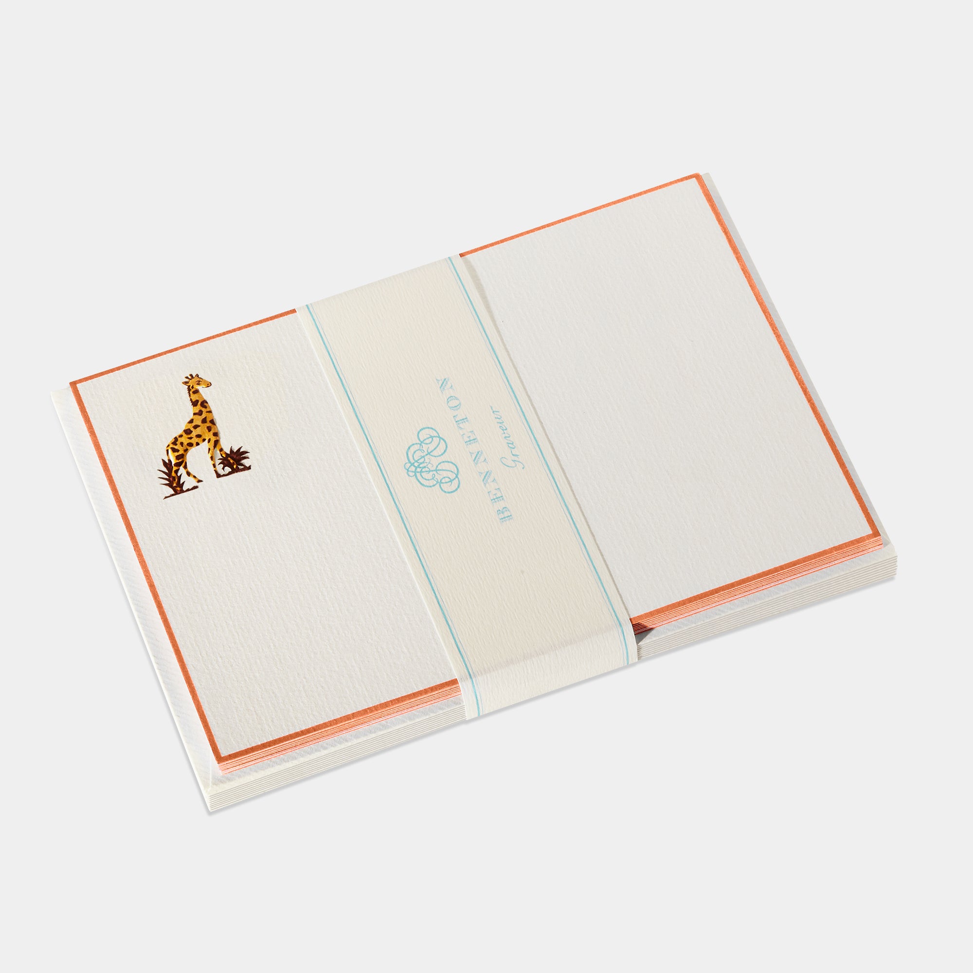 Cartes de correspondance de girafe- Benneton Graveur